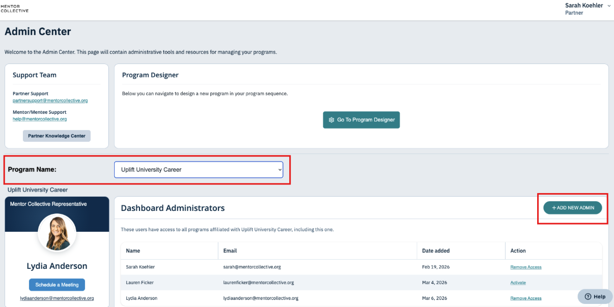 Program Name Dropdown Highlighted and Add New Admin.png