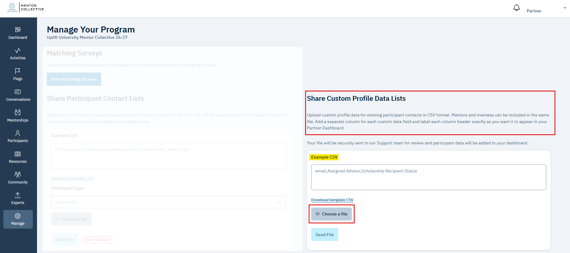 Manage Program Page - Share Custom Profile Data List.png